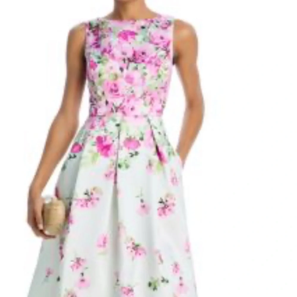 Eliza J Floral Pink Sleeveless Fit & Flare Dress size 4 NEVER WORN - Picture 4 of 5